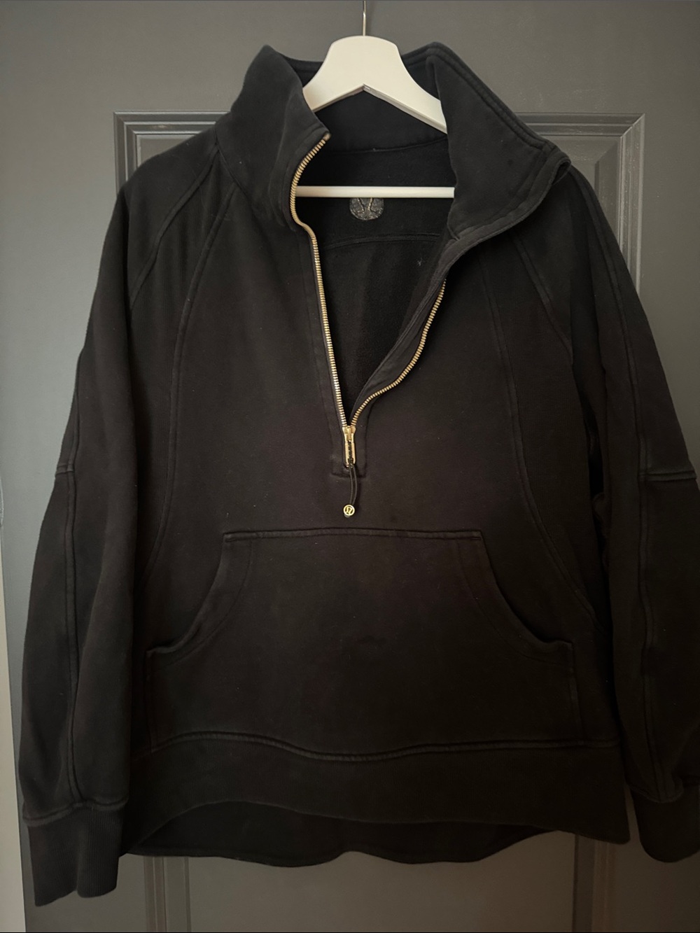 lululemon athletica Black Half-Zip Pullover with Gold Zipper